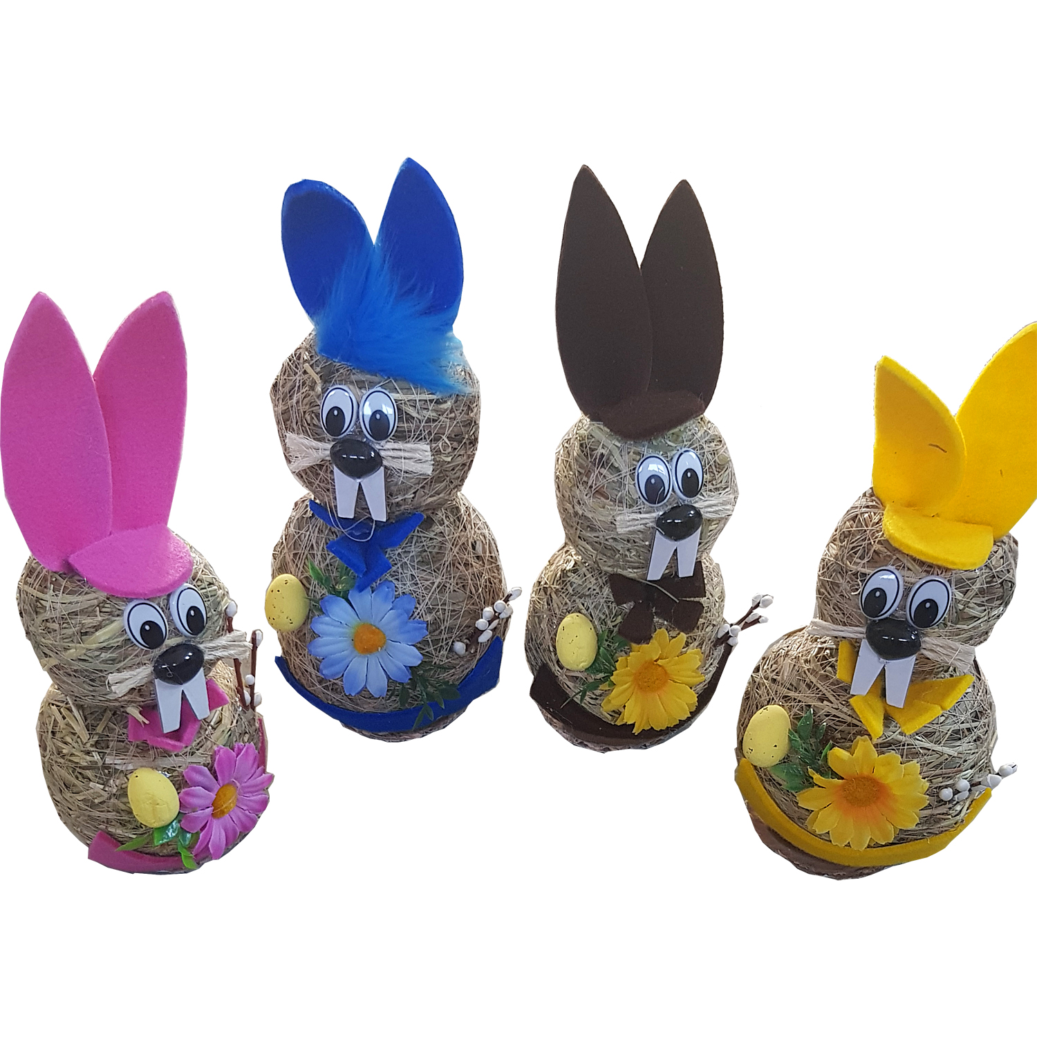 Easter bunnies with hay